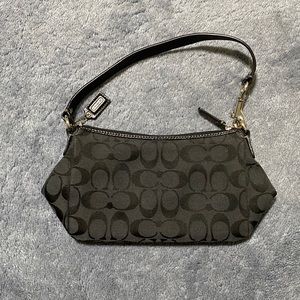 Small Coach Handbag - Black with Coach Pattern